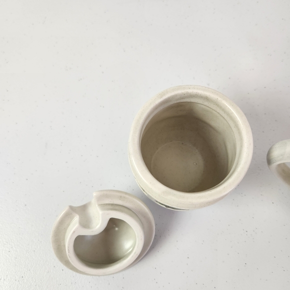 Mikasa KT407 Woodland China Stoneware Cream Jug Sugar Jar Leaves Creamer Lid - Picture 3 of 10